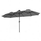 13 FT Double-Sided Patio Umbrella with Color-Changing Flowing Solar LED Lights-