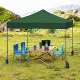 9.5 x 9.5 Feet Pop up Canopy Tent with Adjustable Heights-Green