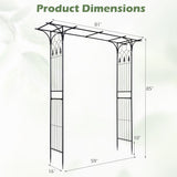7 FT Garden Arch Arbor with Flat Top Design for Climbing Plants