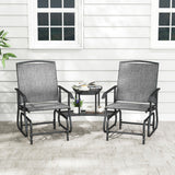 2-Seater Outdoor Glider Bench with Center Table
