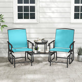 2-Seater Outdoor Glider Bench with Center Table