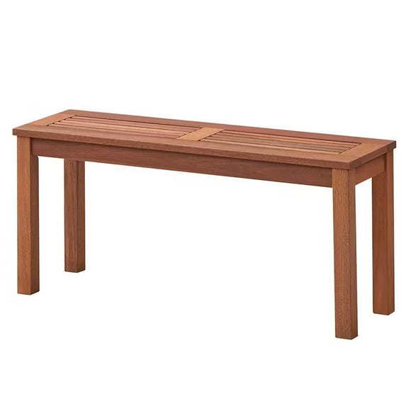 Solid Wood Outdoor 2-Seat Backless Garden Bench in Natural Finish - FREE SHIPPING