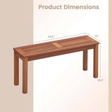 Solid Wood Outdoor 2-Seat Backless Garden Bench in Natural Finish - FREE SHIPPING