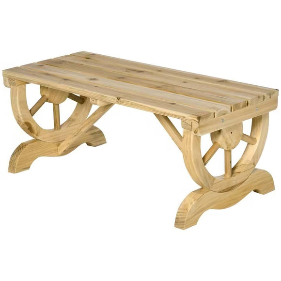 Outdoor Farmhouse Patio Backyard 2-Person Garden Bench in Natural Finish - FREE SHIPPING