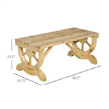 Outdoor Farmhouse Patio Backyard 2-Person Garden Bench in Natural Finish - FREE SHIPPING