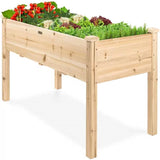 Outdoor 4-ft x 2-ft Fir Wood Raised Garden Bed Planter Box - FREE SHIPPING