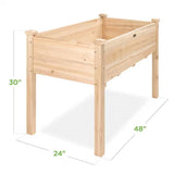 Outdoor 4-ft x 2-ft Fir Wood Raised Garden Bed Planter Box - FREE SHIPPING