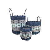 Five Stripe Rope Storage Basket Navy Blue, Light Gray, Seafoam - FREE SHIPPING
