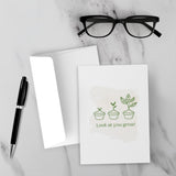 Look At You Grow! Greeting Card – Blank Inside With Envelope, 5" x 7"