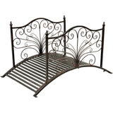 Outdoor 4-ft Heavy Duty Metal Garden Bridge in Black Bronze Finish - FREE SHIPPING