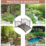 Outdoor 4-ft Heavy Duty Metal Garden Bridge in Black Bronze Finish - FREE SHIPPING