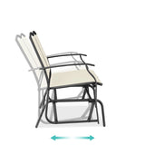 2 Seat Mesh Patio Loveseat Swing Glider Rocker with Armrests in Off White - FREE SHIPPING