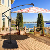 20 Inch Patio Offset Water Filled Plate Umbrella Base Sand-Black - Color: Black