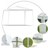 White outdoor canopy tent with detailed features on a white background