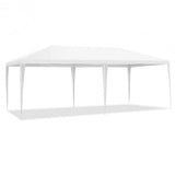 White hexagonal gazebo on a white background