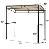 Outdoor canopy tent with dimensions on a white background