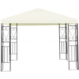 Gazebo with a beige canopy on a white background