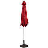 Red patio umbrella on a white background