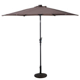 Brown patio umbrella on a white background
