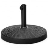 Black patio umbrella base on a white background