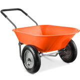 Heavy Duty 2-Wheel Multipurpose Rust Proof Wheelbarrow - Orange - FREE SHIPPING