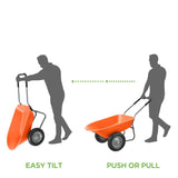 Heavy Duty 2-Wheel Multipurpose Rust Proof Wheelbarrow - Orange - FREE SHIPPING