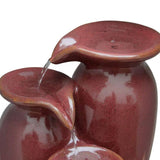 Outdoor Garden Patio 3-Tier Burgundy Red Ceramic-Look Polyresin Water Fountain - FREE SHIPPING