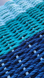 Ombre Rope Mat made with Lobster Rope, Navy Blue, Teal, Seafoam - FREE SHIPPING