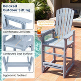 Outdoor Bar Stool 29" Height with Backrest and Armrests