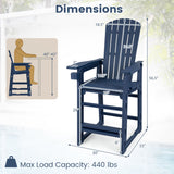 Outdoor Bar Stool 29" Height with Backrest and Armrests