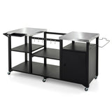 Outdoor Grill Cart with Stainless Steel Tabletop & Cabinet