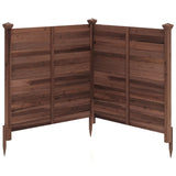 Wooden privacy screen with a white background