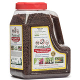 Plantskydd animal repellent granules in a clear container with a red lid on a white background
