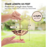 8.5 ft. Copper Umbrella Rain Chain Gutter Downspout with Brass Accessories - FREE SHIPPING