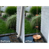 8.5 ft. Copper Umbrella Rain Chain Gutter Downspout with Brass Accessories - FREE SHIPPING