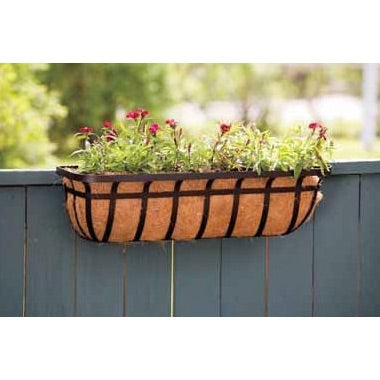 30-inch Window/Deck Planter with Coco Liner in Black - FREE SHIPPING