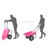 Heavy Duty 2-Wheel Multipurpose Rust Proof Wheelbarrow - Pink - FREE SHIPPING
