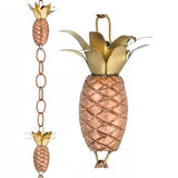 8.5 Ft. Copper Pineapple Rain Chain Gutter Downspout - Basin Not Included - FREE SHIPPING