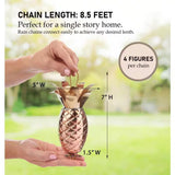 8.5 Ft. Copper Pineapple Rain Chain Gutter Downspout - Basin Not Included - FREE SHIPPING