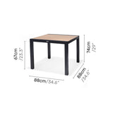 Panama Dark Side Table with dimensions labeled on a white background