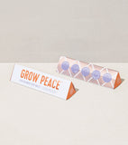 Product packaging with 'Grow Peace' text on a neutral background Bright Side Seed Balls