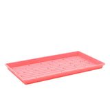 Pink plastic tray on a white background