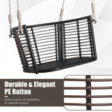 Hanging Rattan Porch Swing Chair with Cushions
