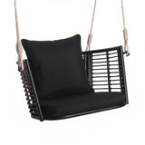 Hanging Rattan Porch Swing Chair with Cushions