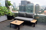 Portals Teak and Aluminum Modular Sofa 3pc Set