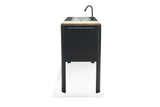 Small kitchen island with sink on a white background