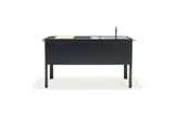 Black outdoor table with a white background
