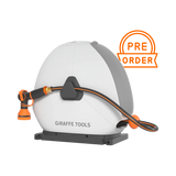White pressure washer with black and orange nozzle on a white background, featuring 'Giraffe Tools' branding.