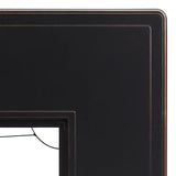 Close-up of a Preston 44" Rectangular Basketweave Aluminum Convertible Gas Fire Pit Table