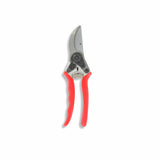 Gardening pruner with red handles on a white background